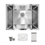23″ x 18″ x 12” Stainless Steel Undermount Single Bowl Laundry Sink with Off-Center Drain - R21L
