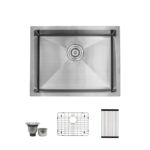 23″ x 18″ x 9” Stainless Steel Undermount Single Bowl Kitchen Sink with Off-Center Drain - R21R