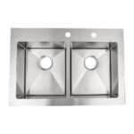 Top Mount 50/50 Kitchen Sink with 3/4 Radius in Stainless Steel TMR5050