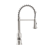 Brushed Nickel Transitional Style Coil Pull-Down Kitchen Faucet with Towel Bar KF1200-BN