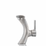 Brushed Nickel Crescent Spout Single Handle Bathroom Faucet with Pop-Up Drain Assembly BF800-BN