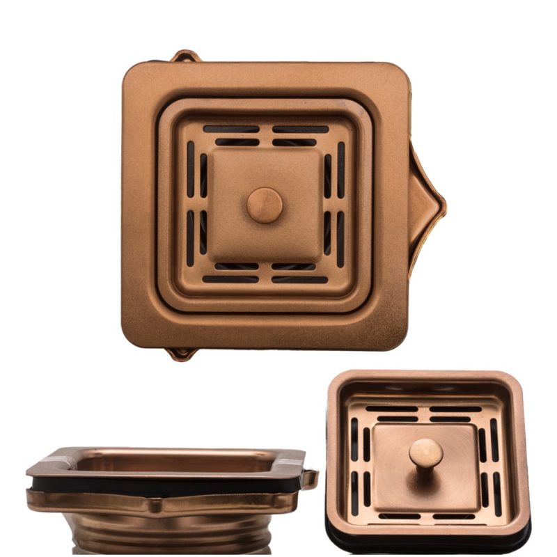 Copper Stainless Steel Disposal Adapter with Strainer Drain and Stopper ...