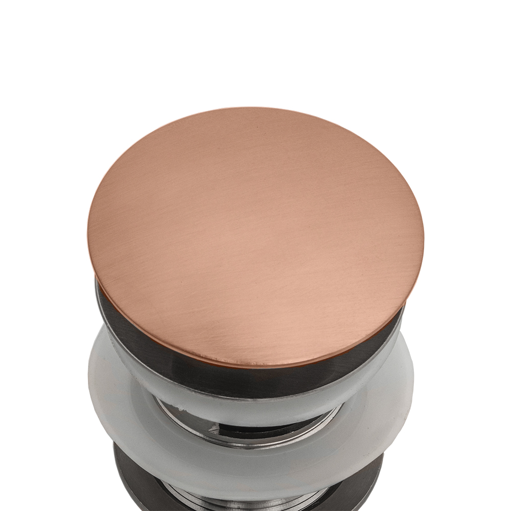 Rose Gold Copper Bathroom Round Cap Pop UP Sink Drain With Overflow esd075 