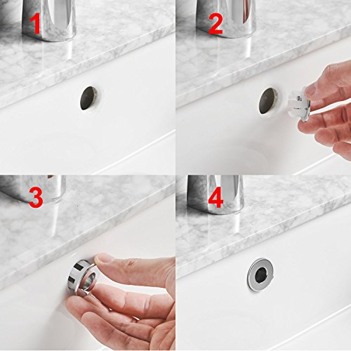 MroMax Bathroom Sink Basin Trim Overflow Cover Brass Insert In Hole Round 1PCS