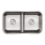 32-5/16" x 18-1/2" x 9" Stainless Steel Undermount Low-Divide Double Bowl Kitchen Sink | D5050LD