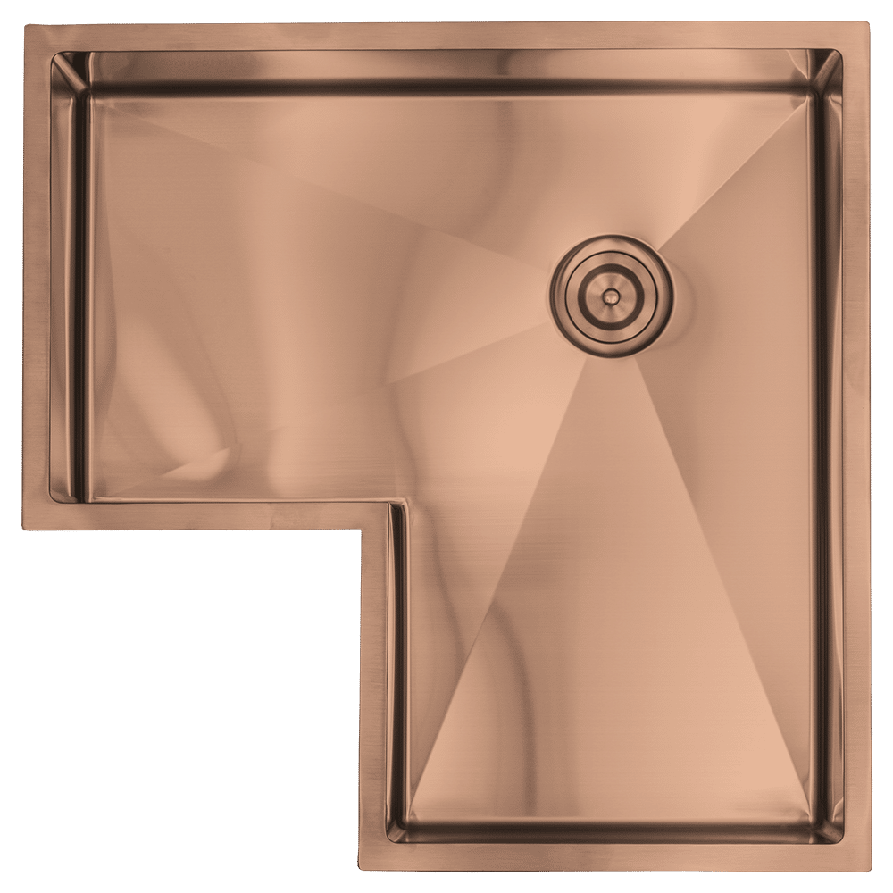 30” Corner Stainless Steel Kitchen Sink Single Bowl 16 Gauge Sink 1/2