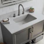 Rectangular Trench Quartz Bathroom Sink Q2114L