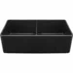 33" Black Double Bowl Black Fireclay Farmhouse Apron Sink (FA50503318-BLK)