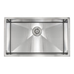 30" x 18" Modern + Industrial 16 Gauge Stainless Steel Undermount Single Bowl Kitchen Sink | R28