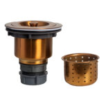 Copper Stainless Strainer Drain Assembly With Removable Basket & Lid