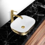 Rectangular Gold Porcelain Luxury Vessel Sink LV1600G