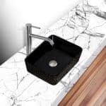 Glossy Black Shattered Design Porcelain Luxury Vessel Sink LV600