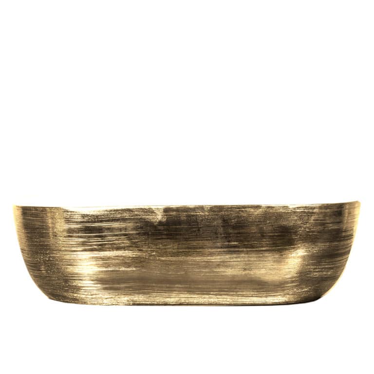 Rectangular Gold Porcelain Luxury Vessel Sink - (LV1600G)