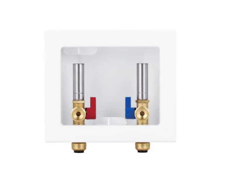 Washing Machine Outlet Box with Brass Hammer Arrestors Strictly
