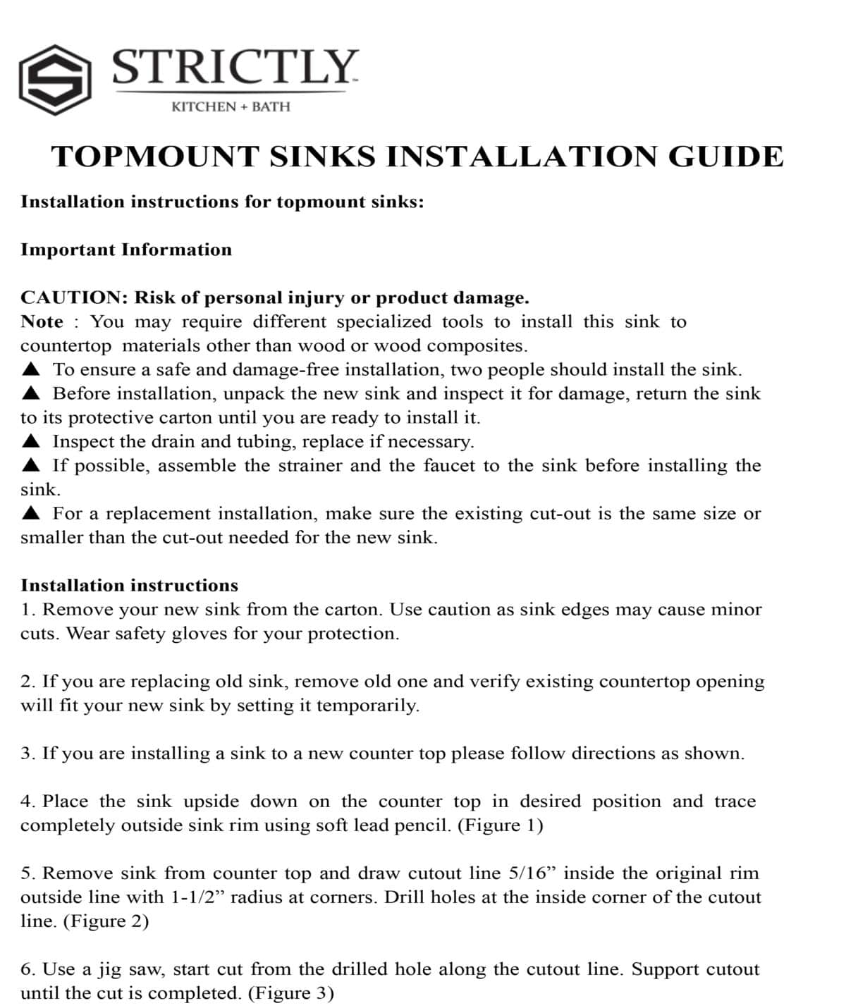 Installation Guides - Strictly Kitchen + Bath -Instructional