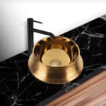 Gold Glossy Porcelain Luxury Vessel Sink LV1200