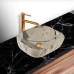 Calacatta Marble Design Porcelain Luxury Vessel Sink LV1800
