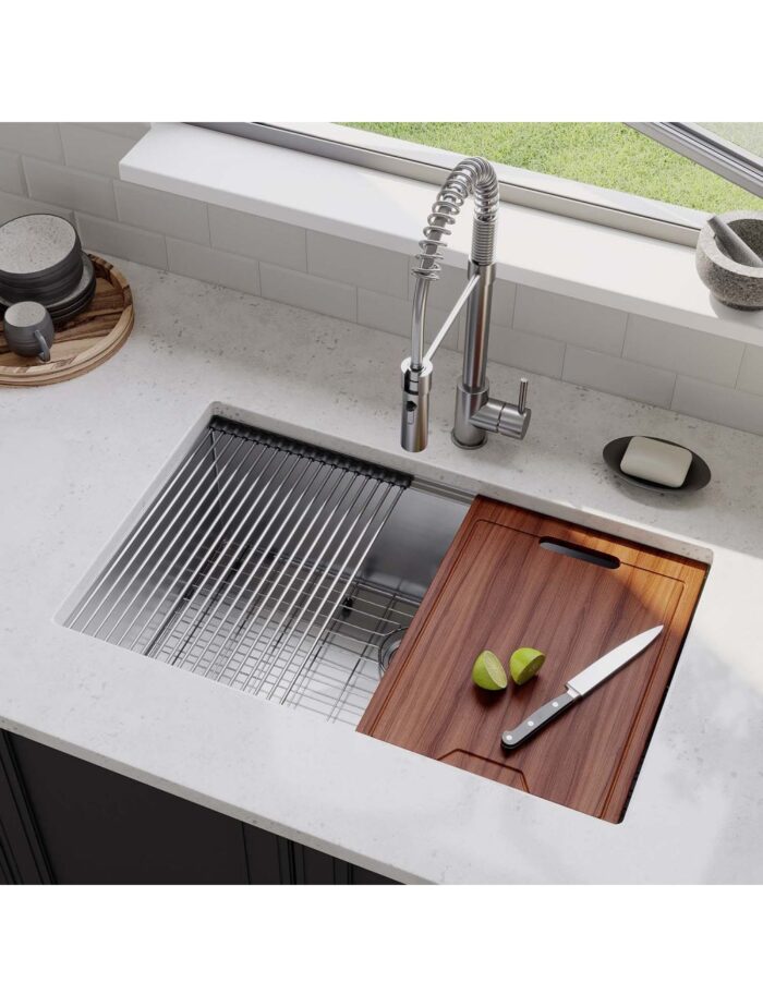 Roll Up Kitchen Sink Drying Rack in Gold Stainless Steel - Strictly Kitchen  + Bath