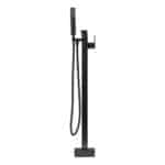 Modern Floor Mounted Tub Filler with Hand Shower and Hose - Rough-in Valve Included TF100-MBLK - MATTE BLACK