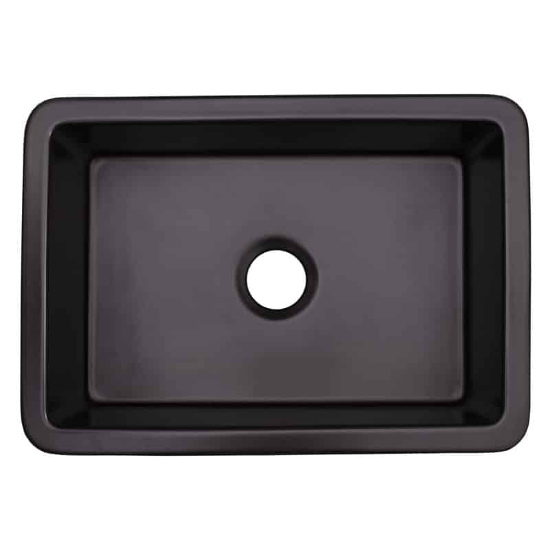 Fireclay Archives Strictly Kitchen Bath   Matte Black Fireclay Sink FC2719 MBLK Top View  800x800 