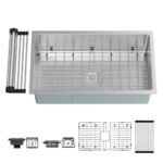 31-1/2″ x 18″ x 9″ Stainless Steel Undermount Single Bowl 16 Gauge 1/2″ Radius Kitchen Sink - (R100S)