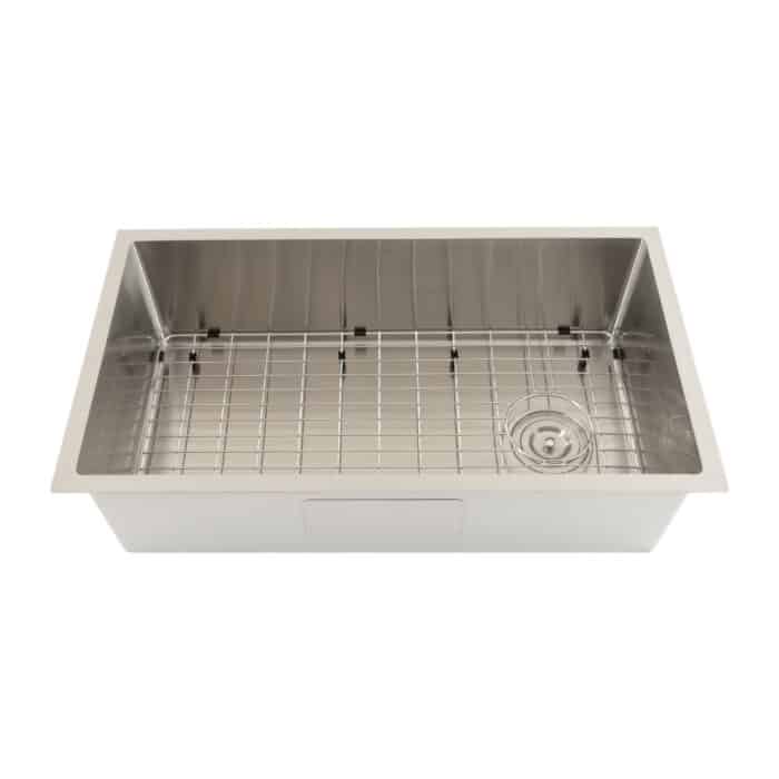 https://strictlysinks.store/wp-content/uploads/2023/03/Stainless-Steel-Sink-with-Offset-Drain_0002_R100F-Front-Angle-With-Grid-700x700.jpg
