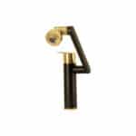 Matte Black and Brushed Gold Rotatable and Adjustable Single Handle Bathroom Faucet with Pop-Up Drain Assembly BF710-MBLK/G