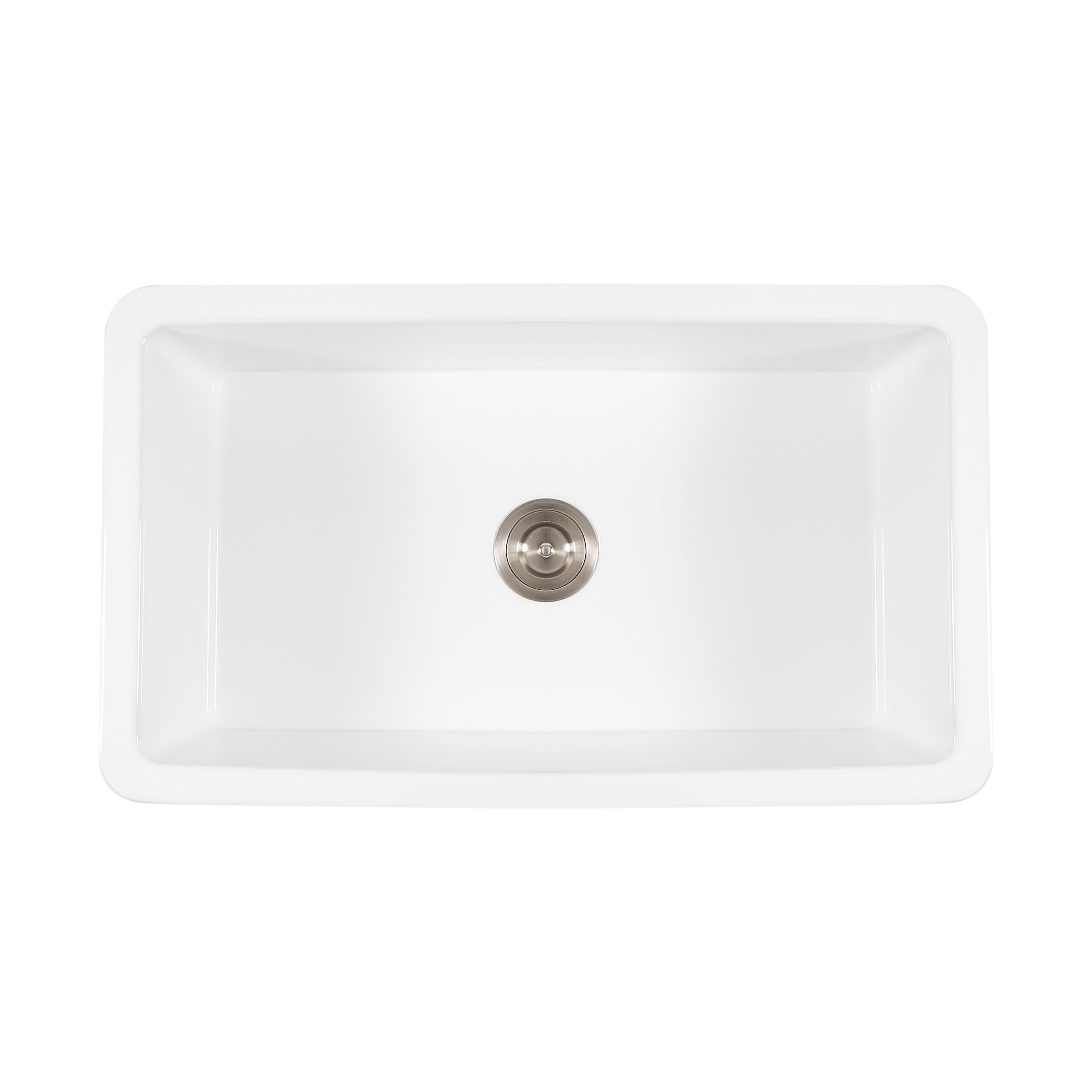 30 Inch Fireclay Kitchen Sink with Cutting Board - White