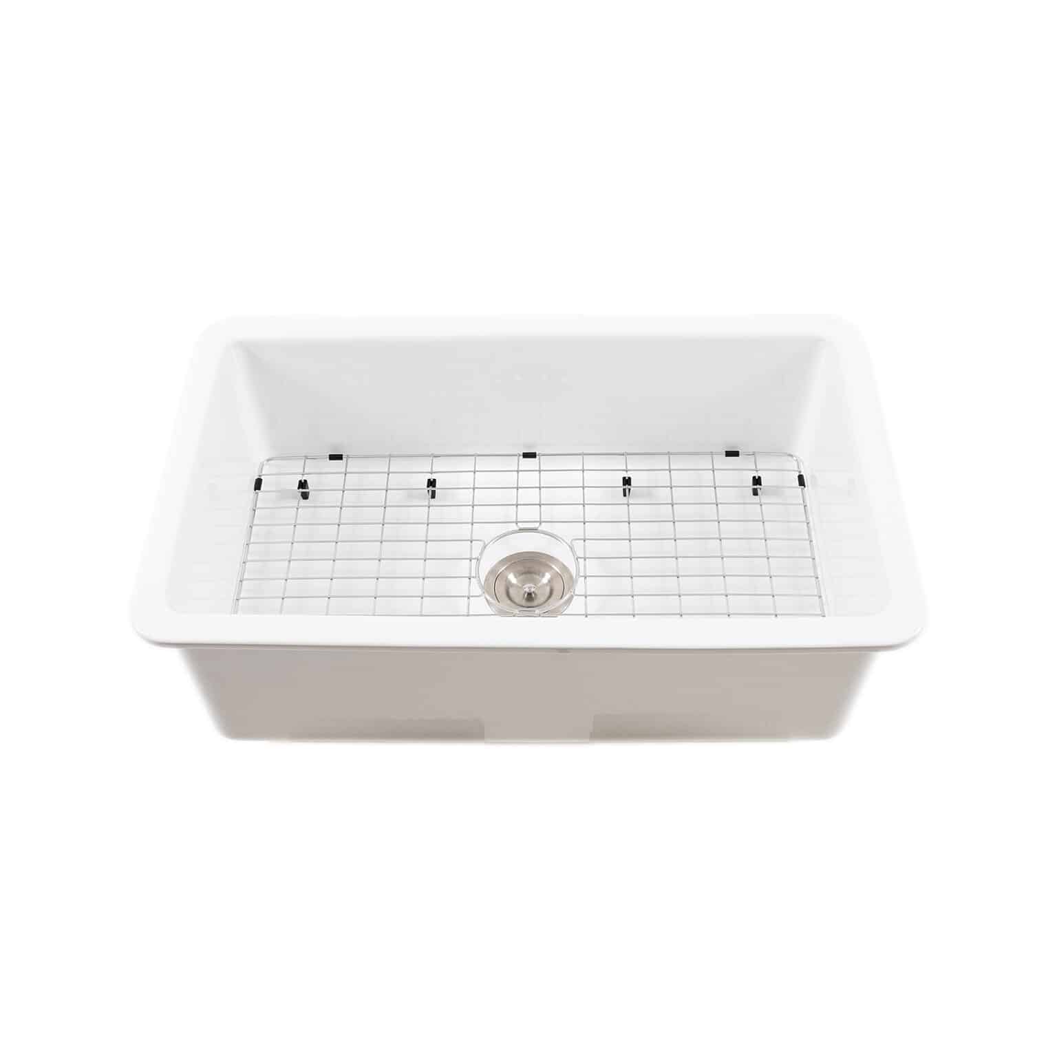 32 X 19 X 10 Fireclay Dual Mount Single Bowl Kitchen Sink FCD3219   0002s 0004 FCD3219 Glossy White Dual Mount Fireclay Kitchen Sink 1536x1536 