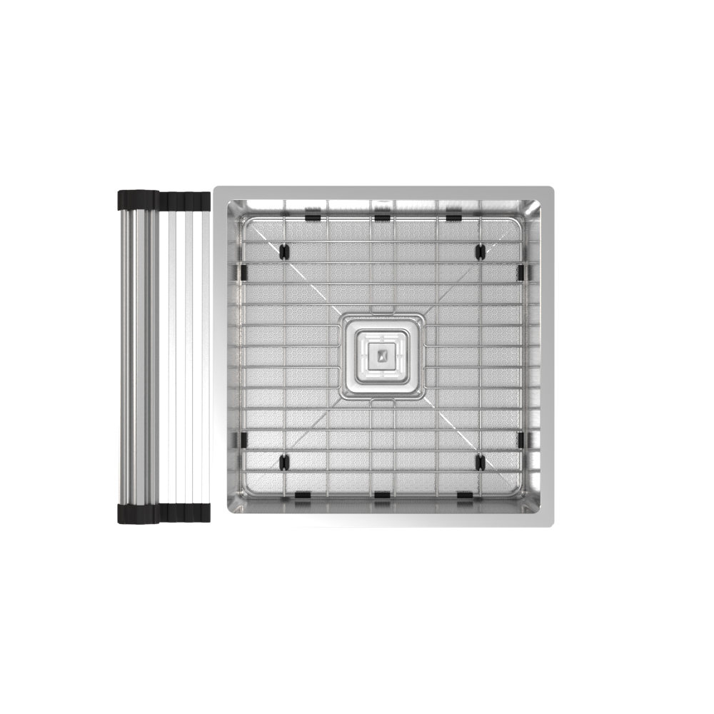 18" x 18" x 9" Stainless Steel Undermount Single Bowl 16 Gauge Bar and Prep Sink - (RB1818S) - Image 9