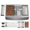 33″ x 21″ x 10″ Stainless Steel Apron Double Bowl Workstation 16 Gauge 1/2″ Radius Kitchen Sink - (SA33215050WS) - Thumbnail Image 1