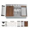 33″ x 22″ x 10" Stainless Steel Dual Mount Workstation Single Bowl 16 Gauge Kitchen Sink - (TMR100WS) - Thumbnail Image 1