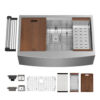 33″ x 21″ x 10″ Stainless Steel Apron Single Bowl Workstation 16 Gauge 1/2″ Radius Kitchen Sink - (SA3321WS) - Thumbnail Image 1