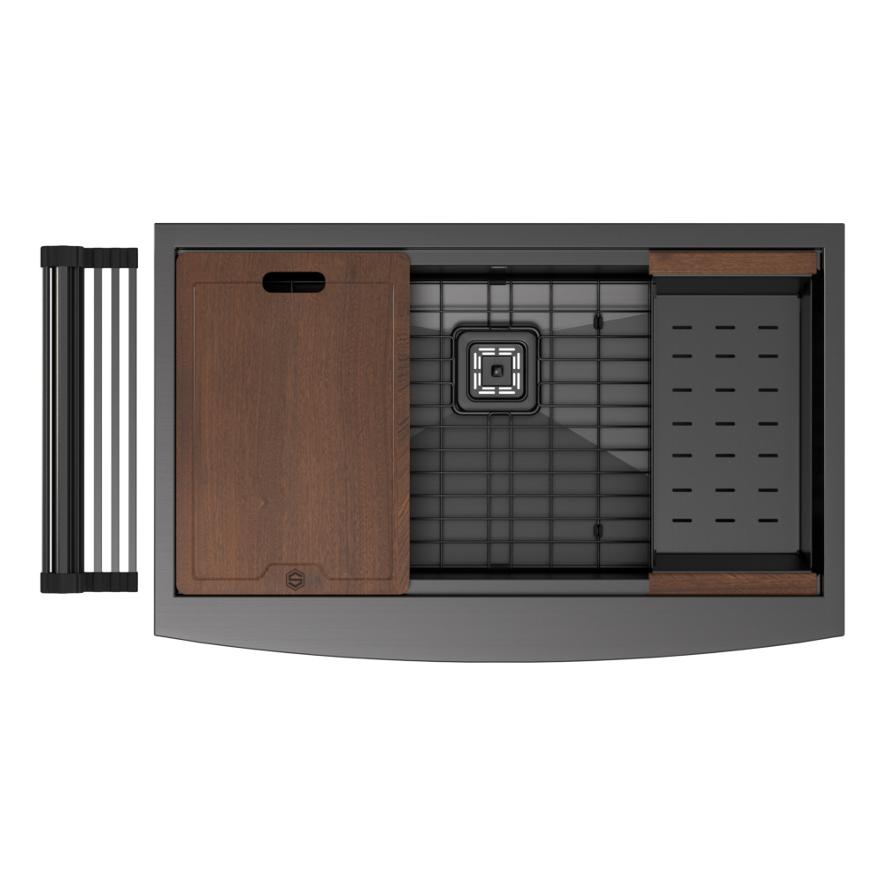 33″ x 21″ x 10″ Stainless Steel Apron Single Bowl Workstation 16 Gauge 1/2″ Radius Kitchen Sink - (SA3321WS) - Image 24