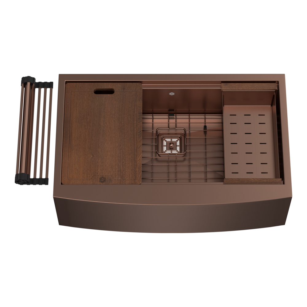 33″ x 21″ x 10″ Stainless Steel Apron Single Bowl Workstation 16 Gauge 1/2″ Radius Kitchen Sink - (SA3321WS) - Image 32