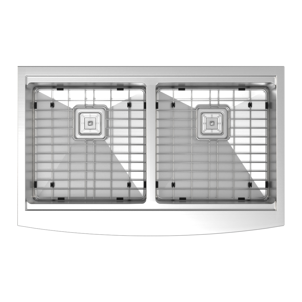 33″ x 21″ x 10″ Stainless Steel Apron Double Bowl Workstation 16 Gauge 1/2″ Radius Kitchen Sink - (SA33215050WS) - Image 8