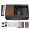 33″ x 21″ x 10″ Stainless Steel Apron Double Bowl Workstation 16 Gauge 1/2″ Radius Kitchen Sink - (SA33215050WS) - Thumbnail Image 1