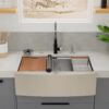 33″ x 21″ x 10″ Stainless Steel Apron Single Bowl Workstation 16 Gauge 1/2″ Radius Kitchen Sink - (SA3321WS) - Thumbnail Image 2