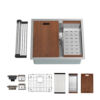 23" x 19-1/2" x 9" Stainless Steel Undermount Single Bowl 16 Gauge Workstation Sink - (N21WS) - Thumbnail Image 1