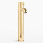 11-1/4" H Polished Gold/Brass Single-Handle Vessel Bathroom Faucet with Pop-Up Drain Assembly | VF120-PB