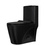 Matte Black Porcelain Toilet – Dual Flush 1.28 GPF, One-Piece,  Elongated - (T700-MBLK)