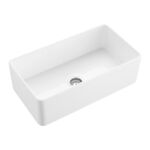 32-3/4" x 20" x 10" Reversible Fireclay Apron Single Bowl Kitchen Sink with Center Drain - FA3320