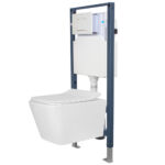 Wall Mount Toilet -  Elongated - Dual Flush - Wall Hung Toilet Tank - Mount in Wall and Hang Toilet - (WMT200)