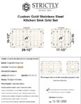 Custom Gold Stainless Steel Kitchen Sink Grid Set for Custom Stone Sinks  | J. Gieron