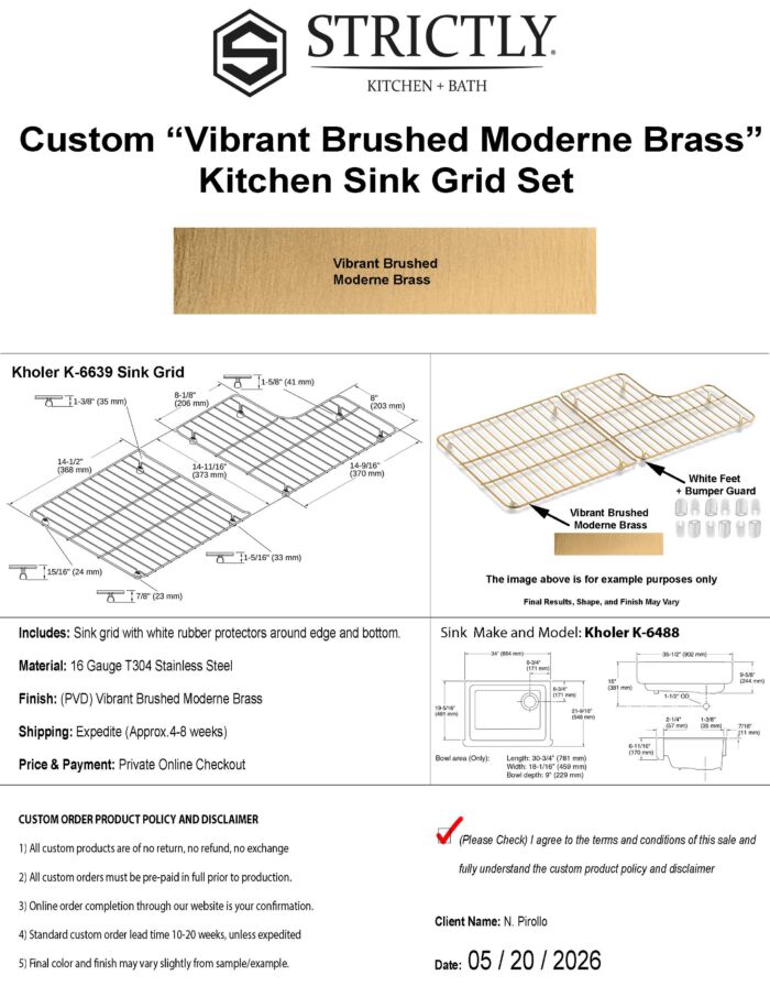 Custom "Vibrant Brushed Moderne Brass" Stainless Steel Kitchen Sink ...